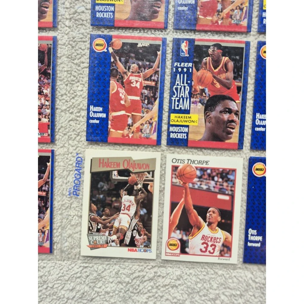 Hakeem Olajuwon Lot of 15+ Cards – 1991 Fleer All-Star, League Leaders, NBA...